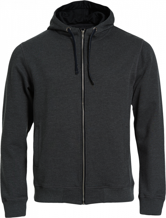 Clique - Classic Hoody Full Zip - Anthracite Melange & preto