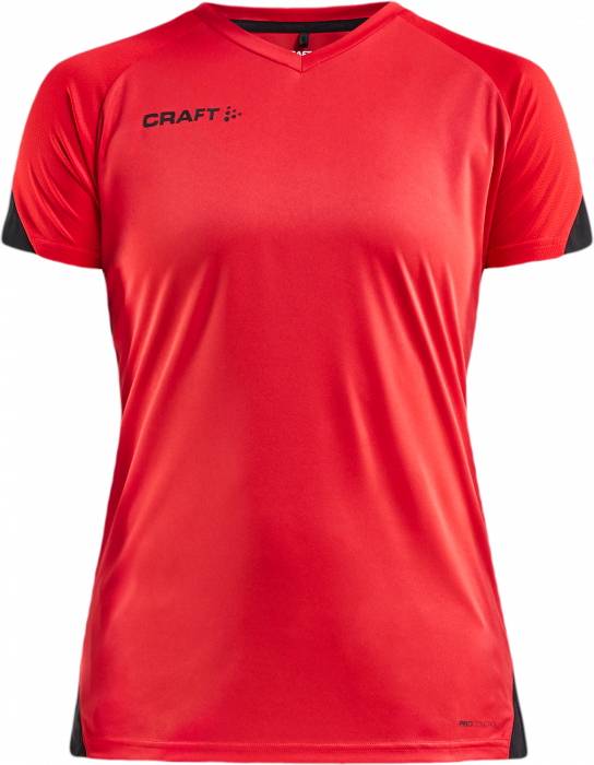 Craft - Pro Control Impact Tee Women - Bright Red & svart