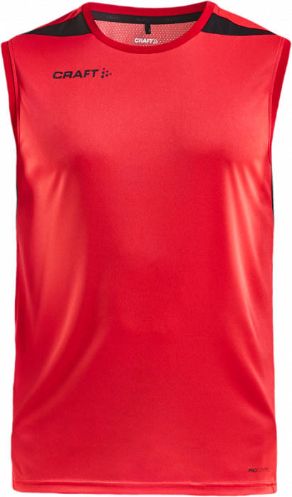 Craft - Pro Control Impact Sleeveless Tee Jr - Bright Red & zwart