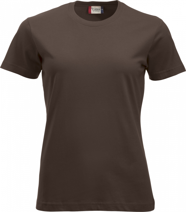 Clique - Klassisk Bomulds T-Shirt Dame - Dark Mocca