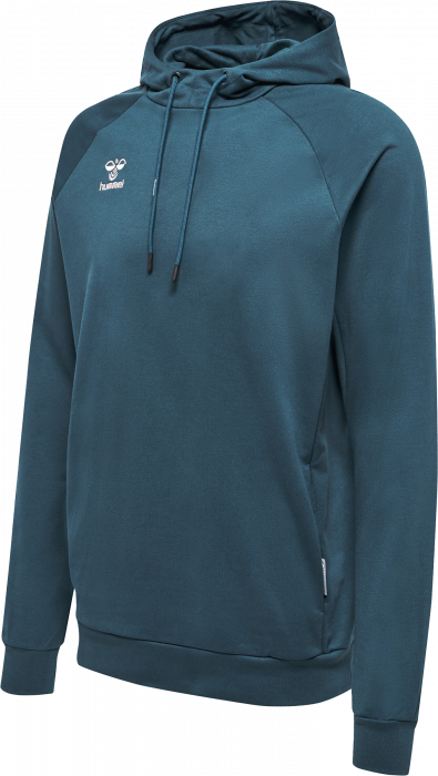 Hummel - Move Grid Cotton Hoodie - Deep Teal