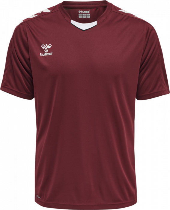 Hummel - Core Xk Poly Jersey - Maroon & blanco