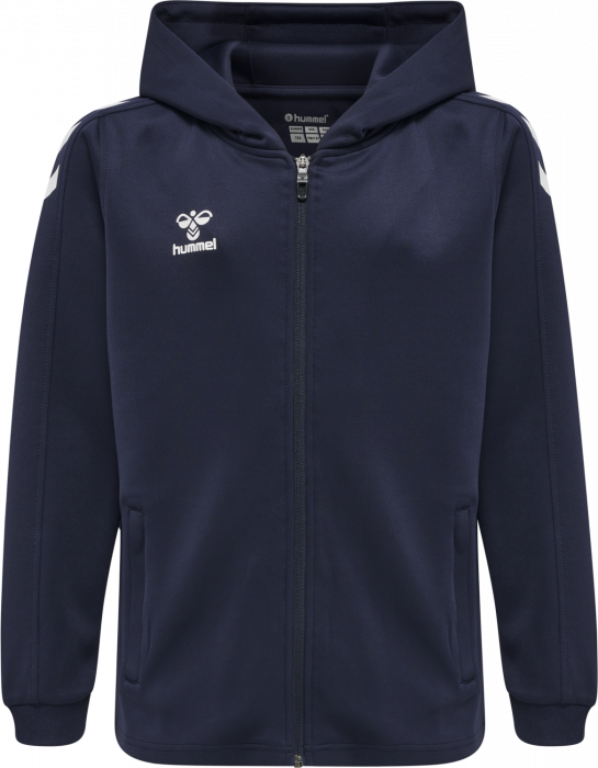 Hummel - Core Xk Poly Hoodie With Zipper Jr - Marine & vit