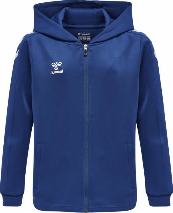 Hummel - Core Xk Poly Hoodie With Zipper Jr - True Blue & white