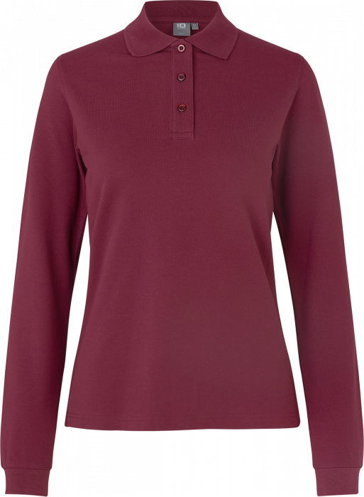 ID - Langærmet Poloshirt Stretch Dame - Bordeaux