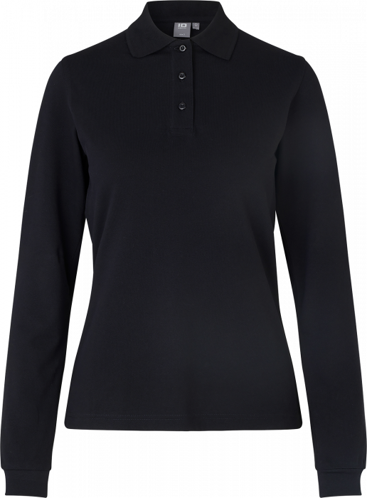 ID - Langærmet Poloshirt Stretch Dame - Sort